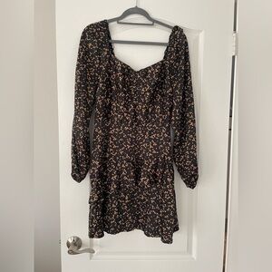 Collective Concepts Black and Tan Long Sleeve Dress